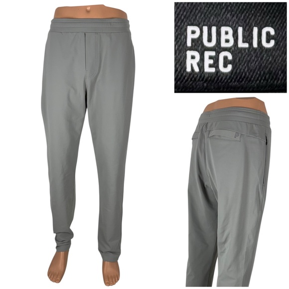 Public Rec Mens 34 X 34 Pants Joggers Gray 34x32(actual) Nylon Stretch Casual